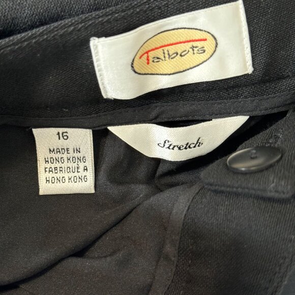 Talbots Women's wool Stretch Black Pants trousers lined Size 16 pockets - Picture 4 of 10